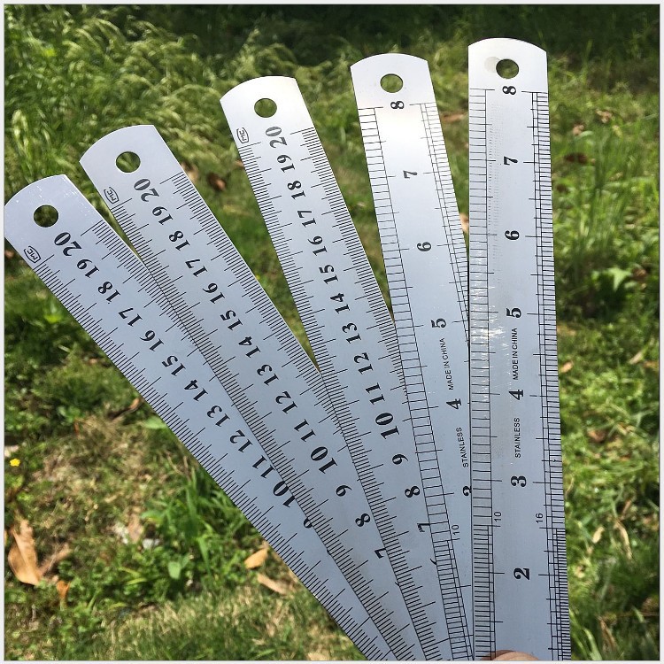 20cm钢尺20公分公英制不锈钢钢板尺测量工具200mm钢直尺子批发