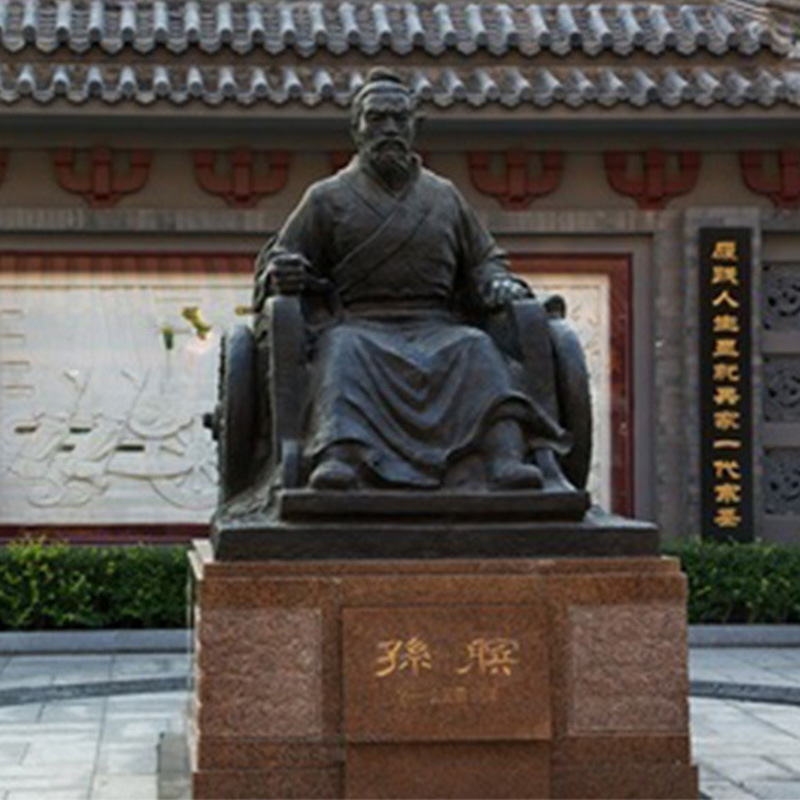 定制铸铜古代人物雕塑 孙膑铜像 黄铜铸造 广场金属摆件 ftds-893