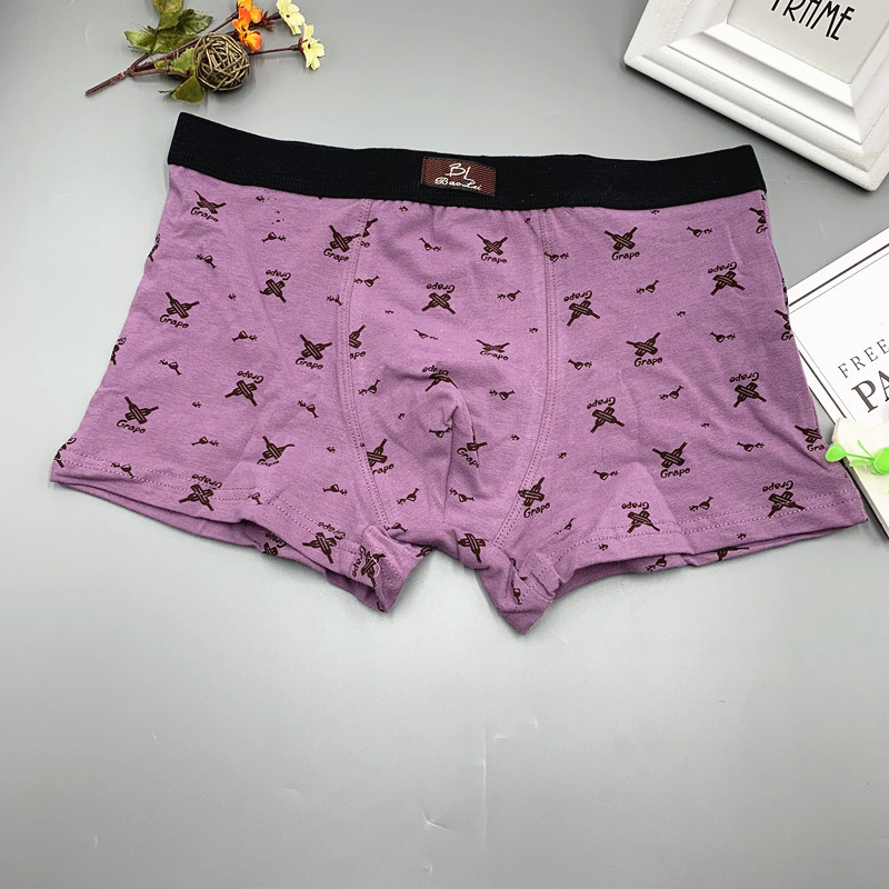 宝蕾新款纯棉内裤男式时尚休闲平角内裤2条盒装批发多款