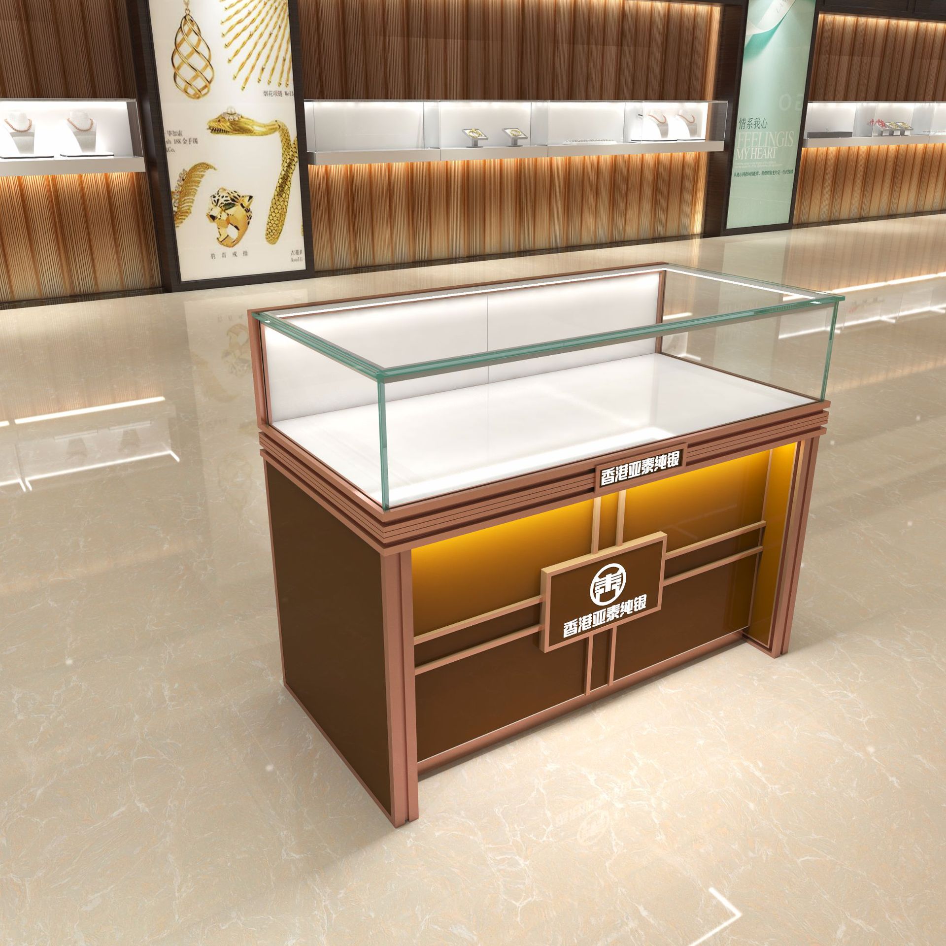 长期销售靠墙橱窗展示柜珠宝展示个柜钢化玻璃珠宝展示柜