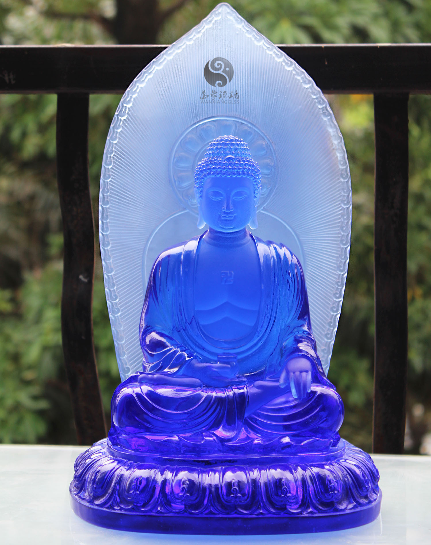 琉璃释迦牟尼佛像定制琉璃背光阿弥陀佛寺庙家居玄关供奉佛像神像