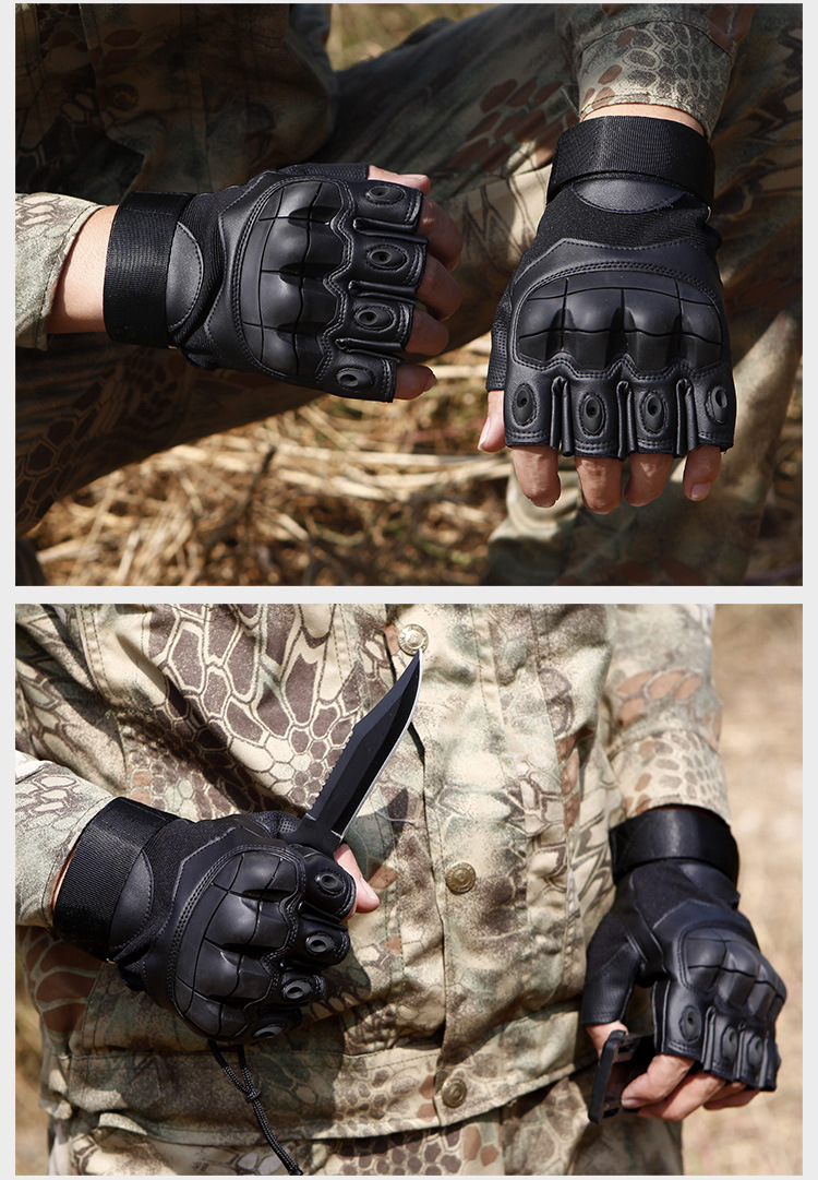 俄罗斯特种兵格斗半指手套黑鹰男女战术登山07a内打架露指作战