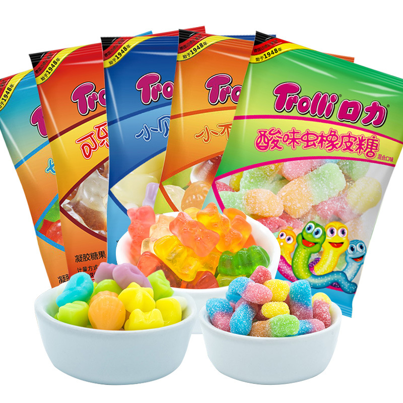trolli口力小不点橡皮糖散装整包3斤软糖水果q糖儿童零食糖果