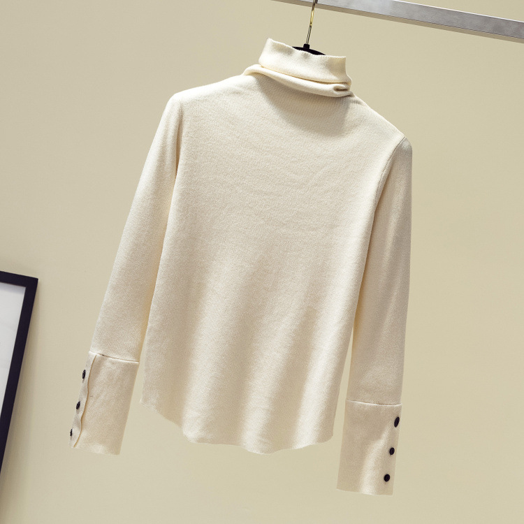 秋冬新款包芯纱高领针织衫长袖百搭长袖毛衣女