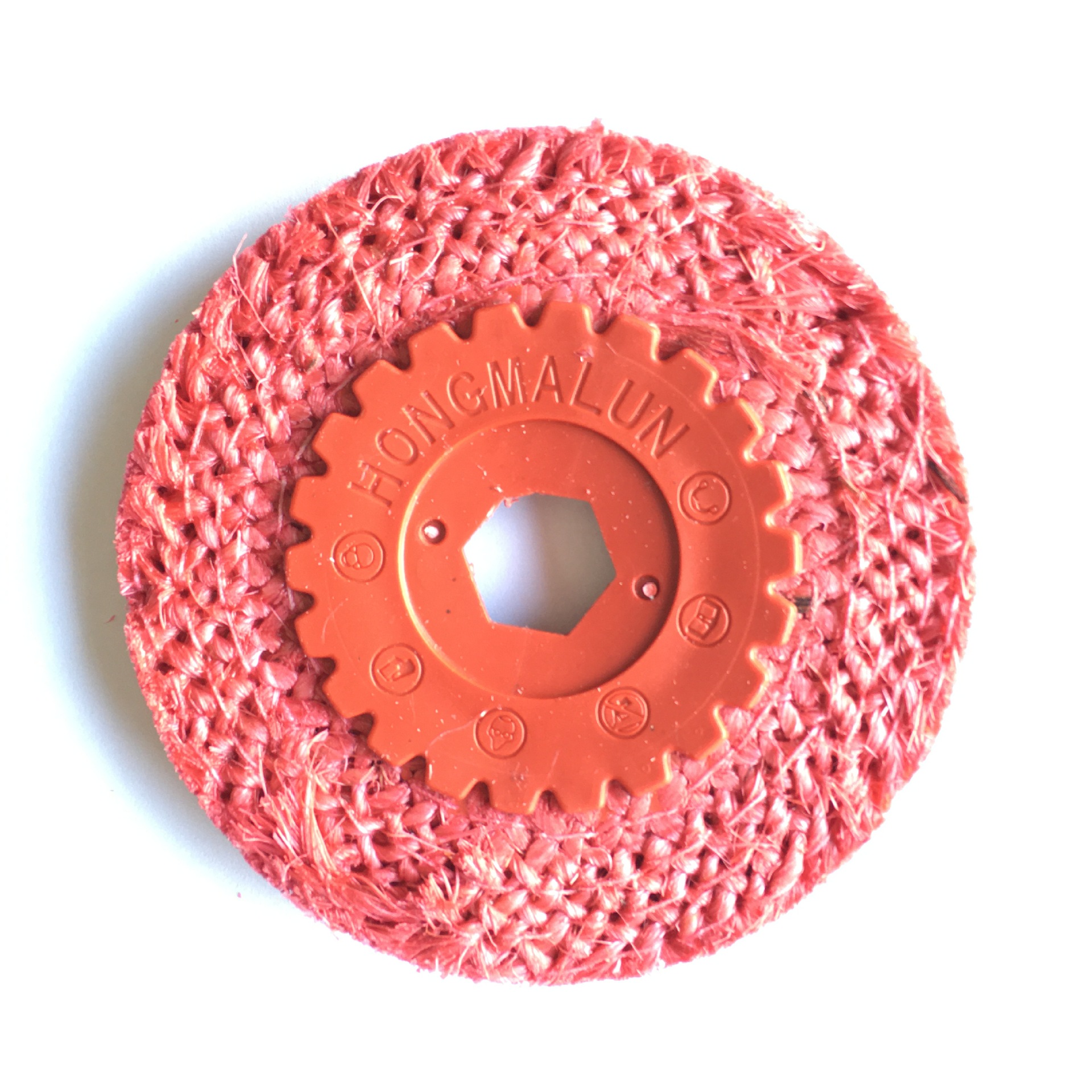 4寸红麻轮角磨机抛光片金属不锈钢抛光轮红毛打磨轮剑麻轮