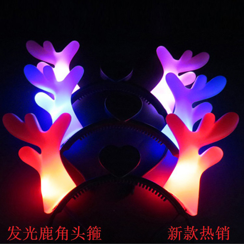 New Luminous Horn Antlers Flash Headband Hairpin Small Toys Stall Supply Wholesale Hot Sale Children's Gifts