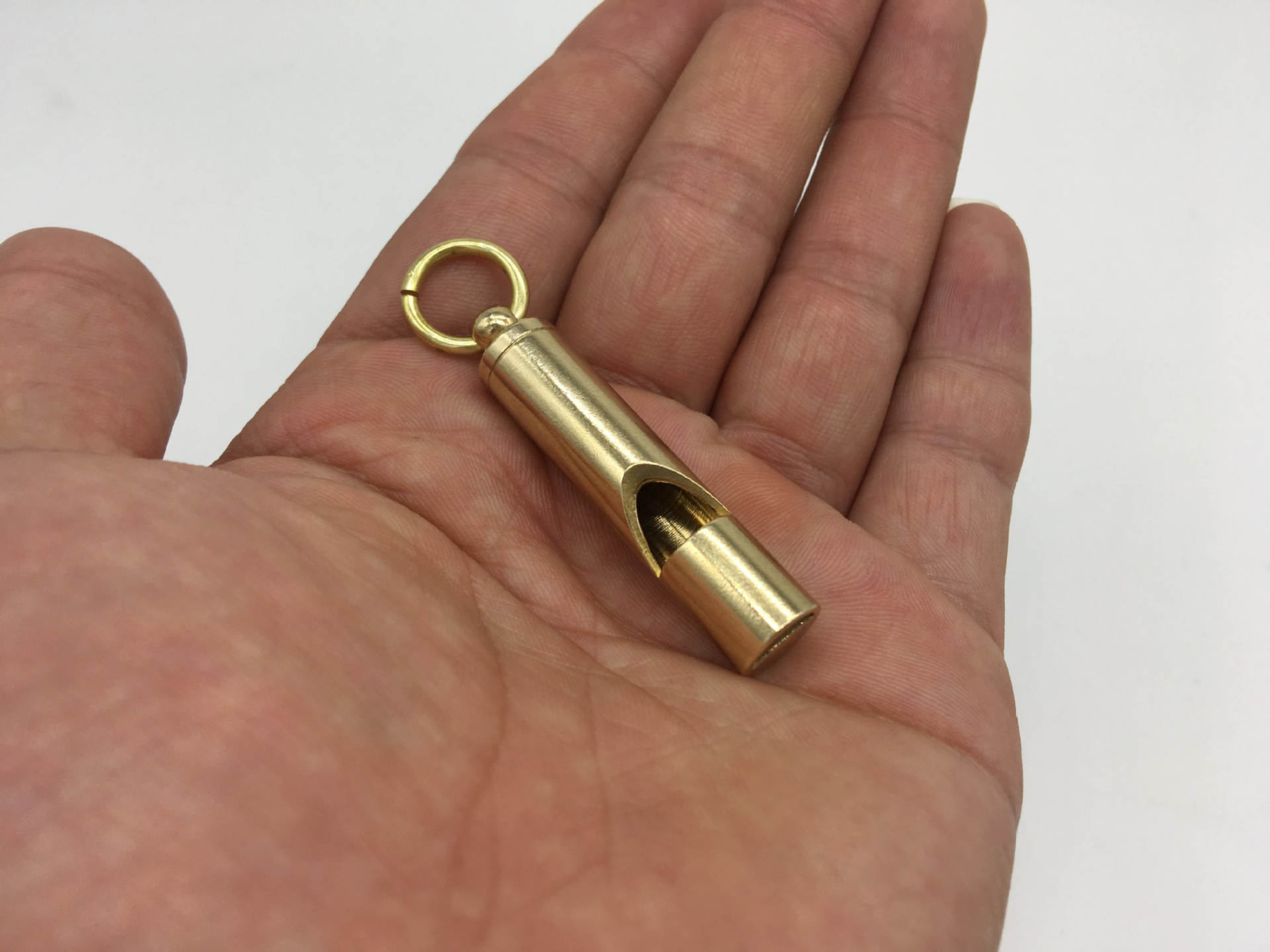 复古黄铜口哨 手工纯黄铜哨 求生哨子 钥匙扣挂件户外用品edc工具