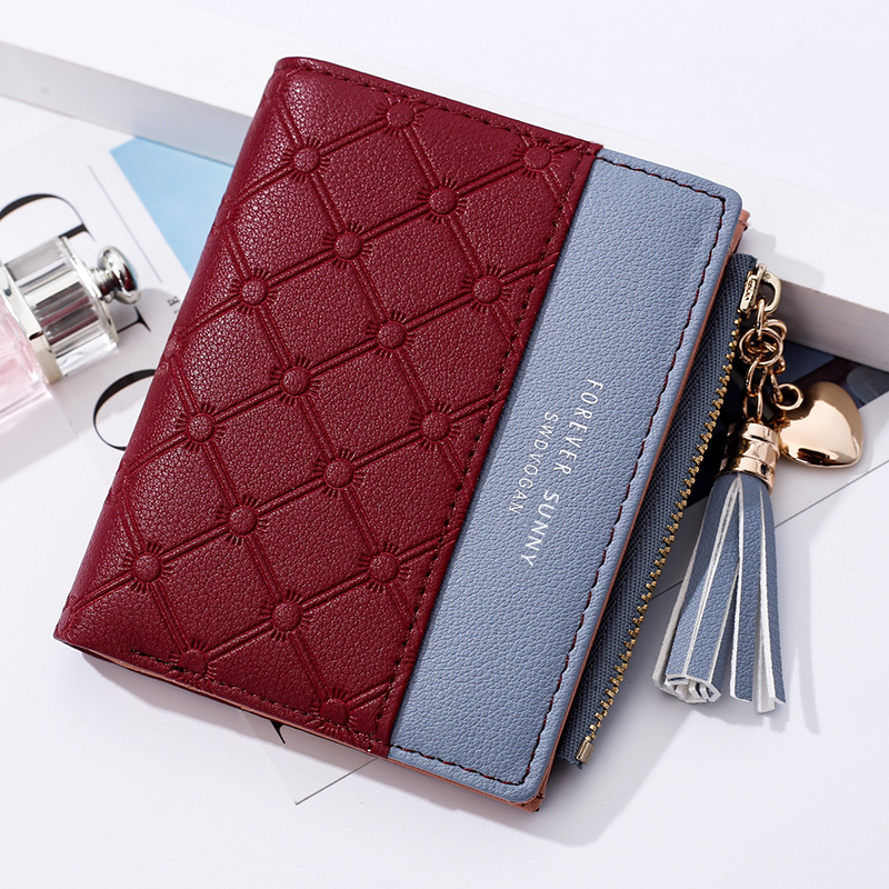 Swdvogan New Wallet Short Women's Zip Wallet Korean Style Tassel Simple All-Match Coin Purse Wholesale
