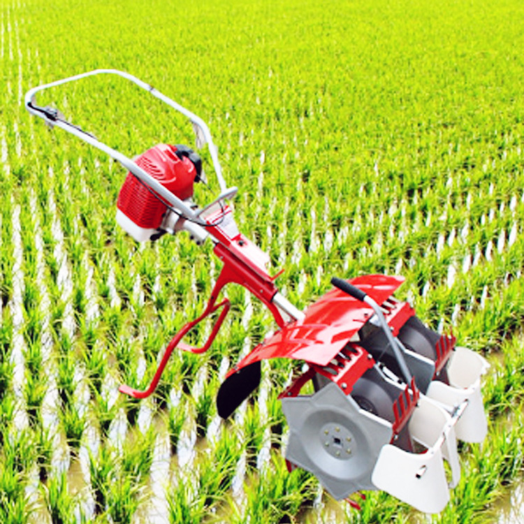 家用小型稻田除草机 迷你打草机2行水田稻田除草机 水稻锄草机