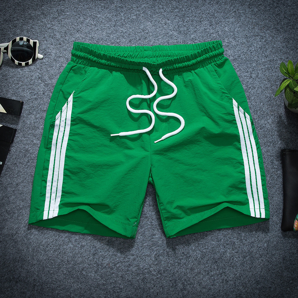 夏季薄款三条杠短裤男士运动裤速干弹力青少年休闲宽松时尚三分裤