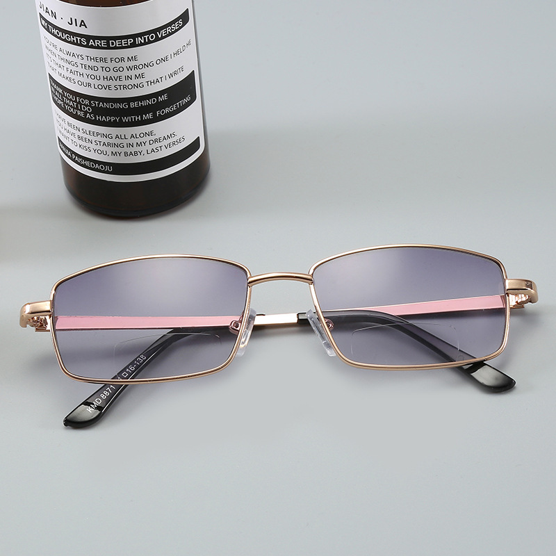 树脂双光灰片老花镜超薄厂家批发个性时尚双光老花镜防辐射眼