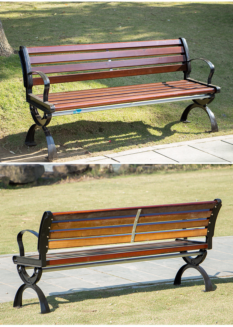 铸铝户外公园椅公园长椅广场椅铸铁靠背椅户外小区休闲椅子