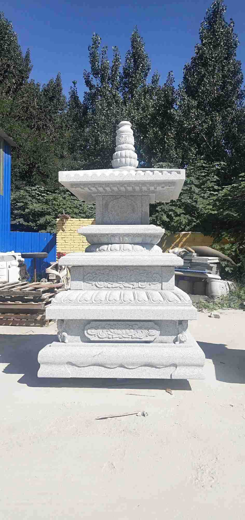 寺庙石雕舍利塔佛塔加工 汉白玉石雕古塔墓塔墓碑建造加工厂家