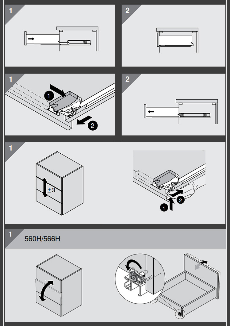 进口三节阻尼抽屉滑轨隐藏托底轨道全拉静音缓冲导轨