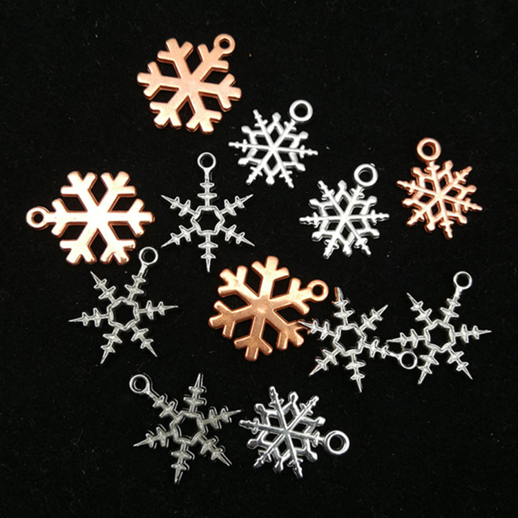 电镀塑料挂件塑料挂孔雪花天使翅膀 diy圣诞装饰挂件服饰箱包配件