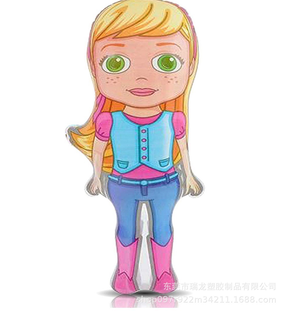 pvc充气小女孩 早教互动可爱人偶儿童玩具 广告促销礼品赠品