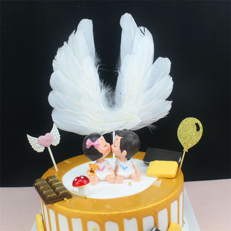 feather wings cake card insertion plug-in flag insertion baking decoration supplies birthday party decoration