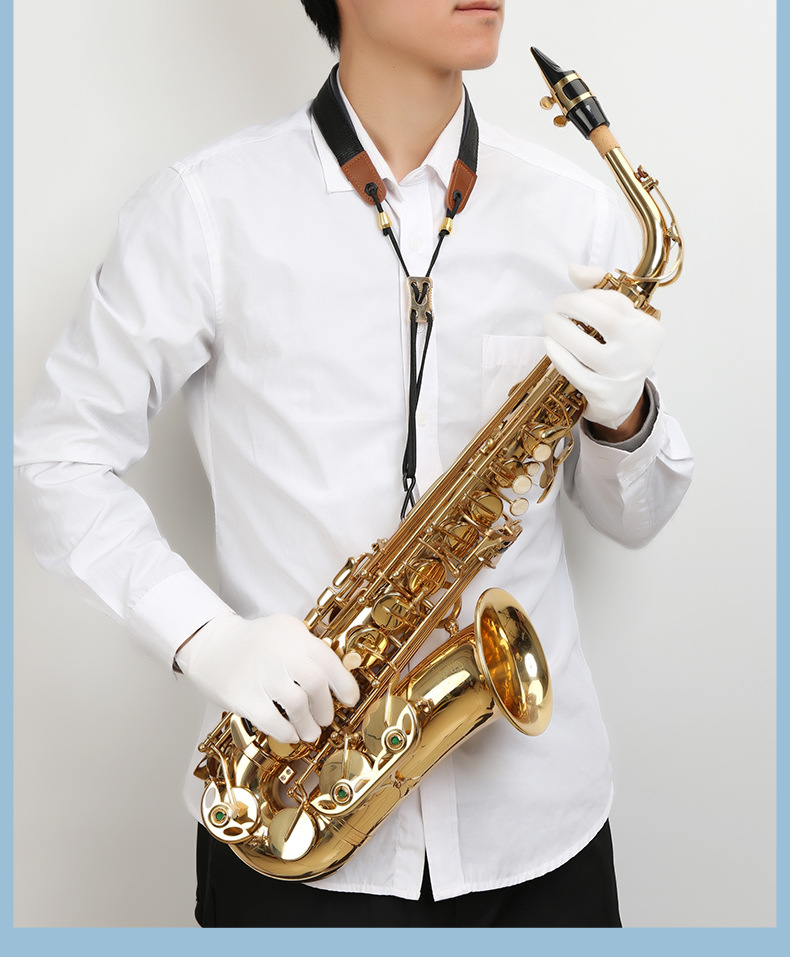 萨克斯背带单簧管黑管背带电吹管脖带乐器配件定制做仿皮跨境专供