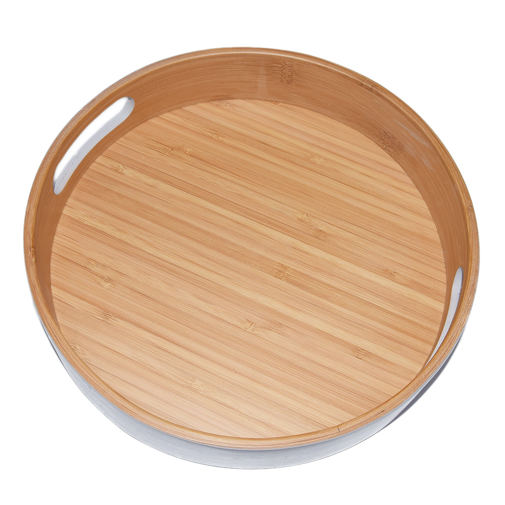 批发圆形托盘实竹日式茶具盘创意酒店楠竹盘子水果盘收纳托盘餐厅