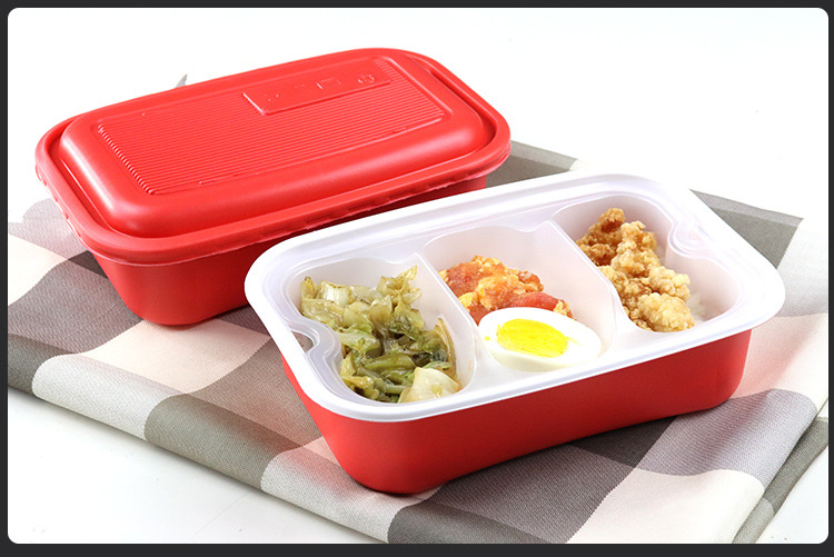 一次性饭盒可微波加热双层打包盒外卖盒创意高档快餐盒商用长方形