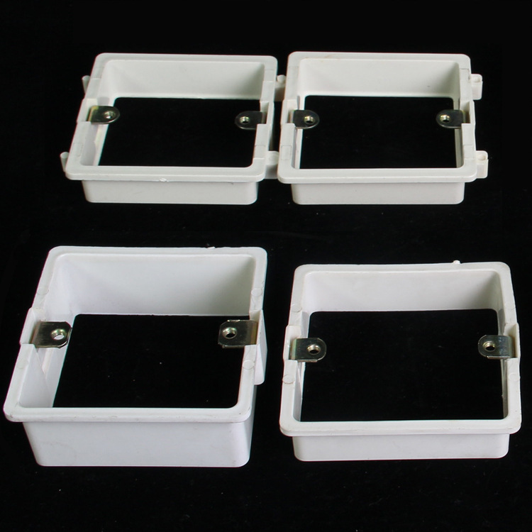 厂家批发无底盒86型开关插座2cm非拼装加高圈 pvc接线盒暗盒86 型