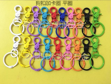 21 Color Paint Snap Hook plus Circlip Flat Ring Paint Keychain Spring Keychain Color Lobster Buckle