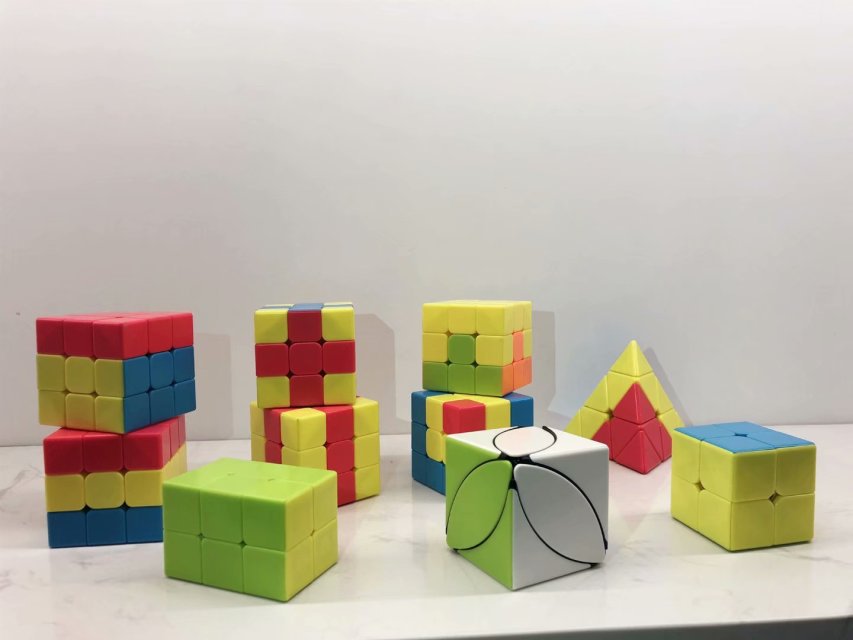 幼儿实色魔方布丁凹凸三明治三角毛毛虫十字薯条叶子 独角兽魔方