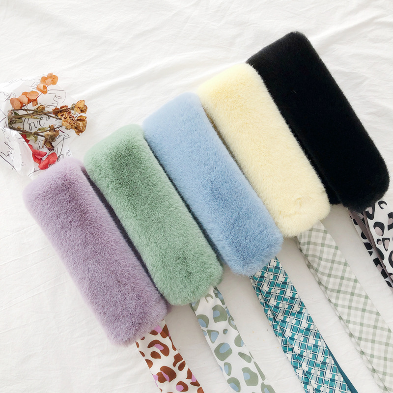 Korean Style Ins Style Cute Sweet Student Long Streamer Furry Scarf Factory Direct Supply Wholesale All-Match Furry Scarf