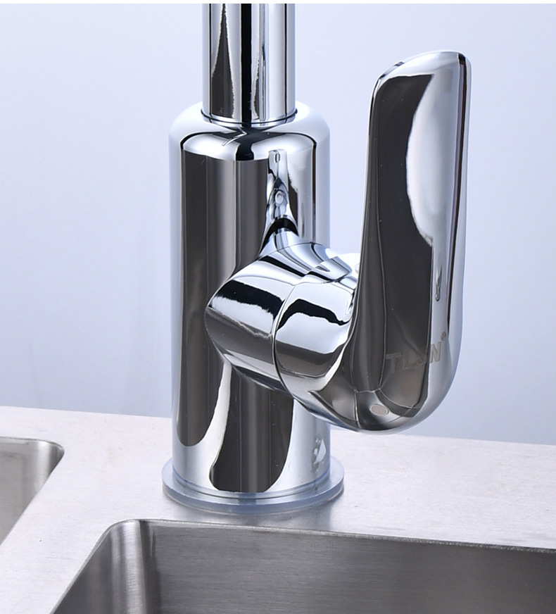 304不锈钢电镀光亮冷热水龙头厨房水龙头旋转水槽龙头菜盆批发