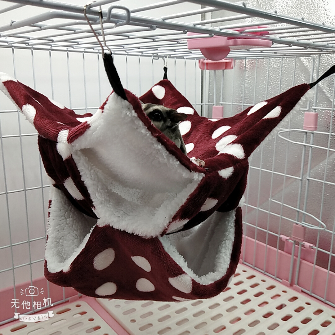仓鼠吊床 蜜袋鼯貂三层保暖吊床 悬挂式松鼠睡袋 吊窝 小宠吊床