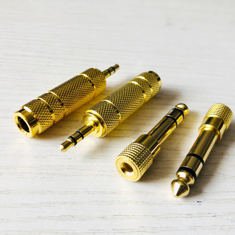 直播麦克风6.5转3.5孔镀金 双声道 音频转接头 话筒mic/音频转接