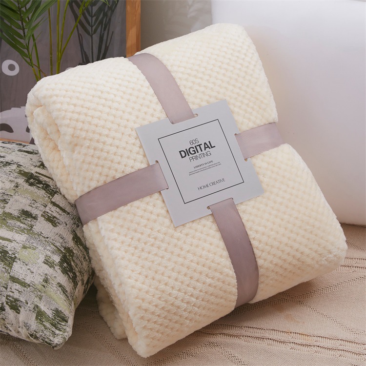 Cross-Border Spot Thickened Solid Color Pineapple Plaid Flannel Blanket Coral Fleece Sofa Blanket Air Conditioning Blanket Nap Blanket
