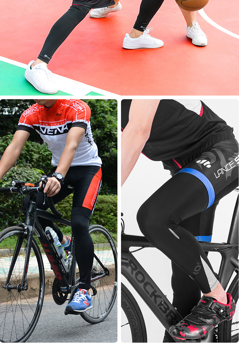 rockbros工厂直销自行车腿套夏秋季骑行腿套冰丝莱卡速干防晒护膝
