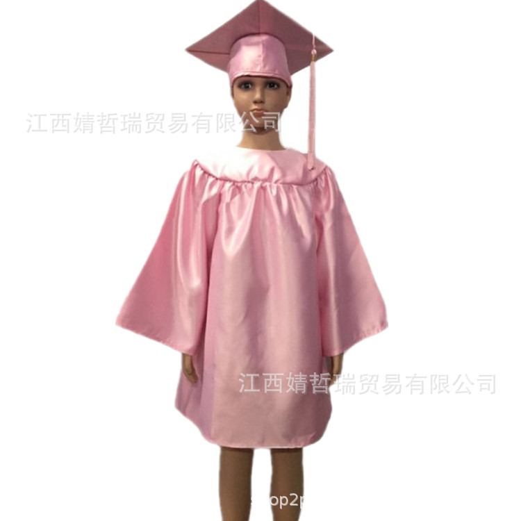 美国儿童经济款学士服男女毕业礼服幼儿园典礼服表演服学士帽