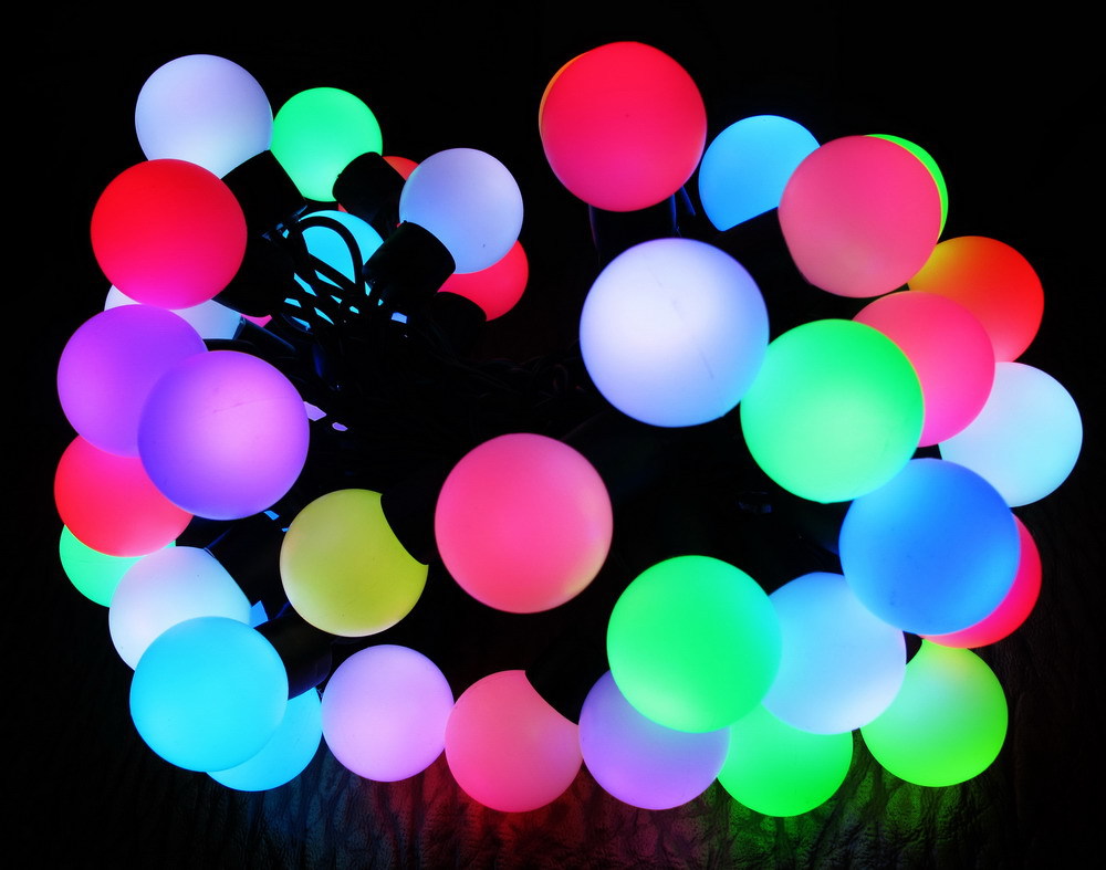 led七彩灯串 慢闪大圆球珍珠装饰灯串 花园婚礼圣诞节日景观彩灯