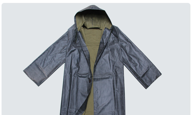 批发87式带袖雨衣3520整体雨衣老式帆布防汛加厚工地耐用橡胶雨衣