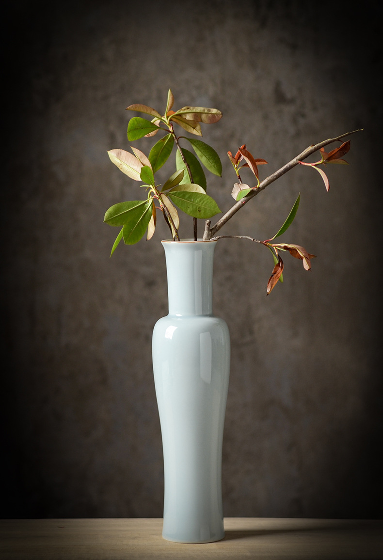 颜色釉美人肩花插景德镇全手工高温陶瓷 桌面插花瓶 东方古典风格