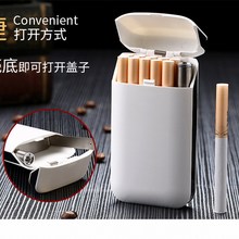 HD606多功能10只装充电打火机烟盒 粗细烟两用金属烟盒