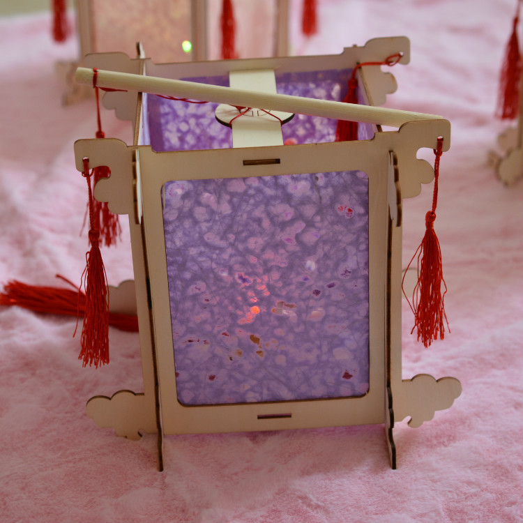 儿童手工元宵中秋卡通四角灯笼制作材料花灯春节diy宫灯手提灯笼