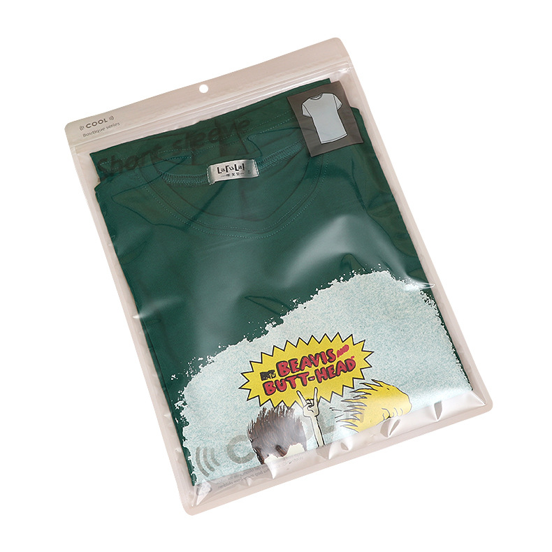 现货批发男士背心短袖t恤包装袋透明服装塑料包装袋自封拉链袋