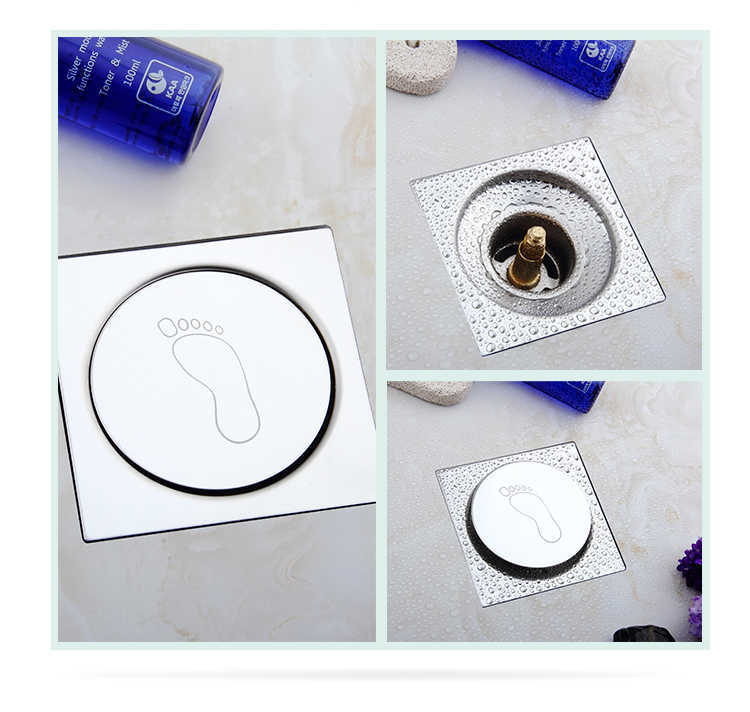 不锈钢地漏酒店卫生间家用浴室加厚正方形防臭下水弹跳弹簧地漏