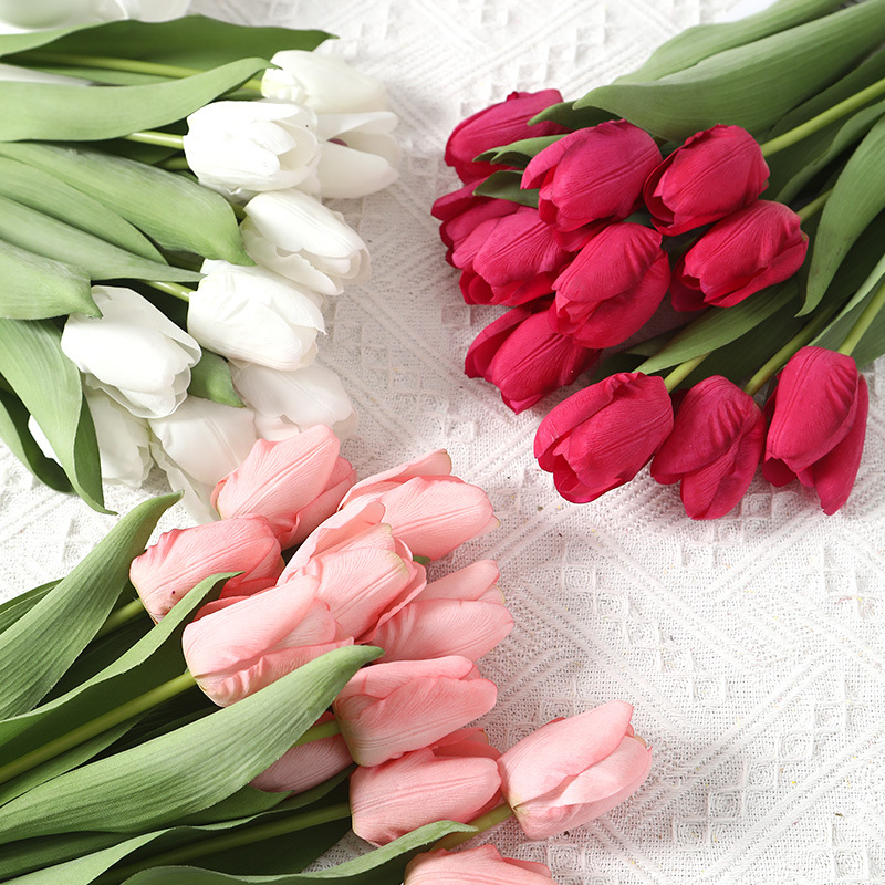 Hand-Feeling Tulip Decorative Artificial Flower Artificial Flower Exclusive for Cross-Border Emulational Plants and Flowers