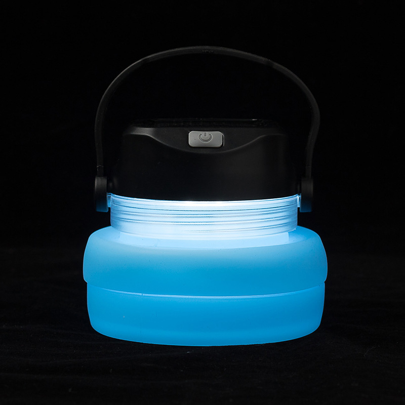 新款太阳能充电水壶户外野营帐篷创意发光水杯夜光茶杯可折叠水壶