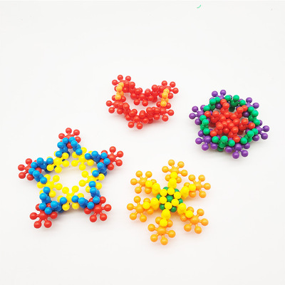 直销升级3d立体梅花积木 6边加大塑料拼插拼接益智早教儿童玩具