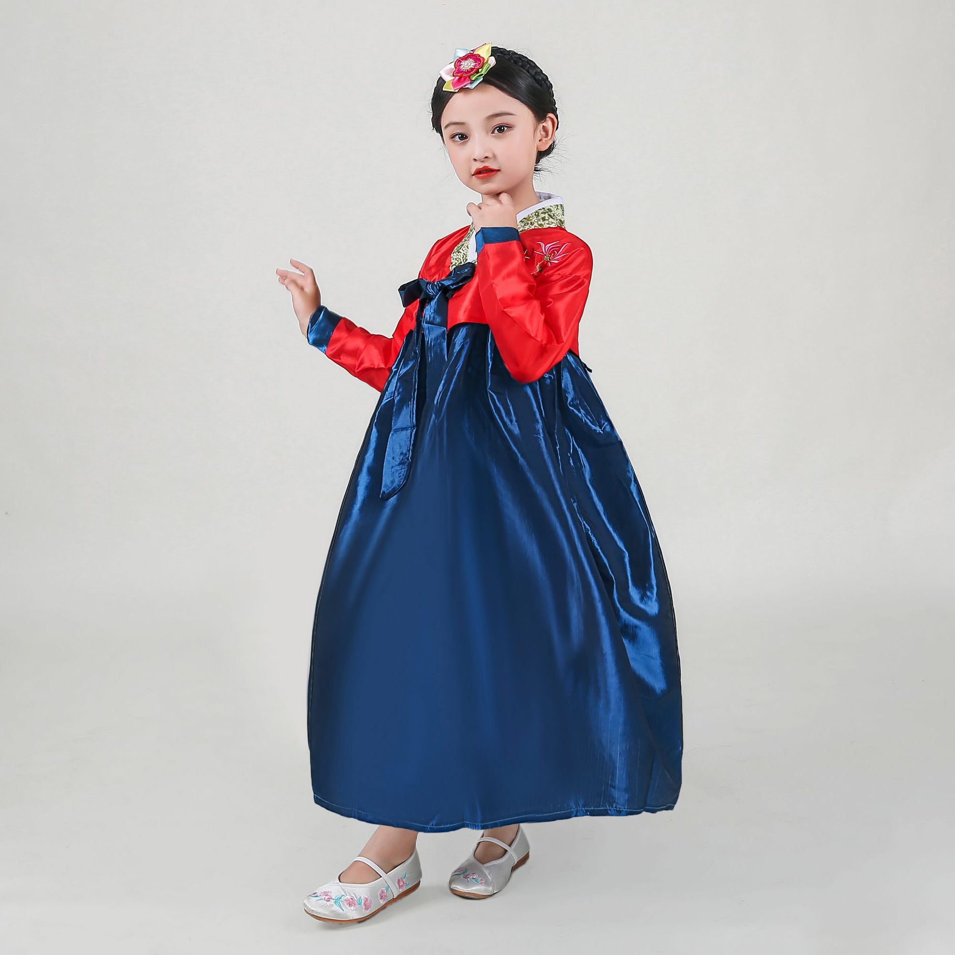 韩服女童朝鲜族服装儿童民族舞蹈服韩国传统服饰大长今服装演出服