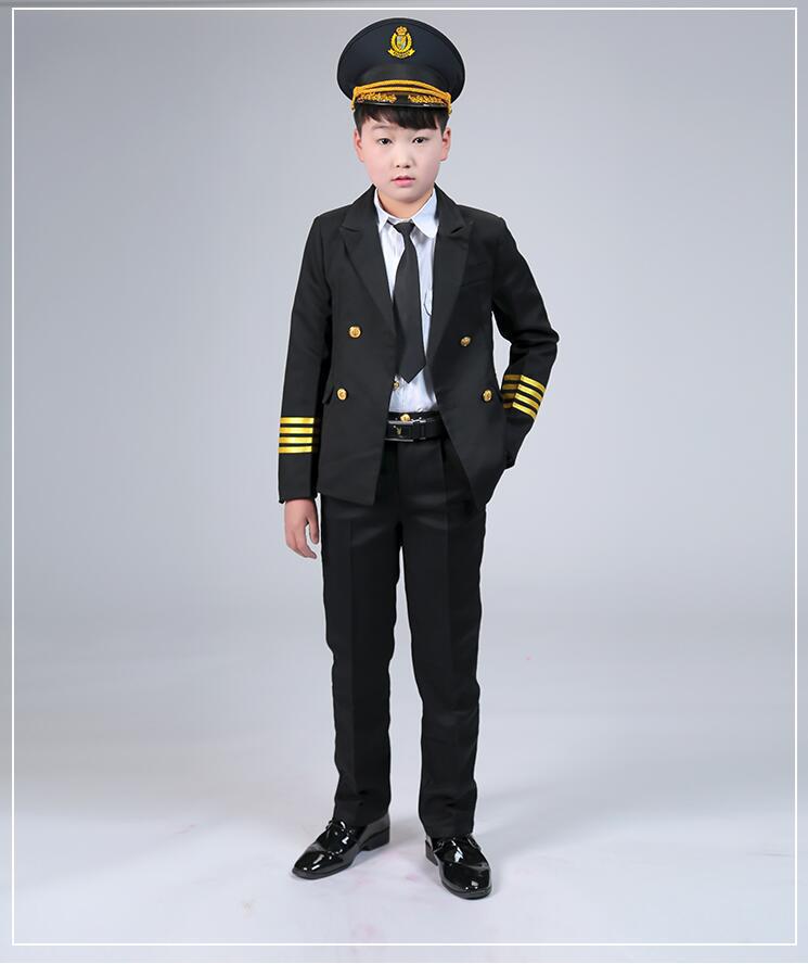 儿童小空姐空军空少服装男童飞行员制服男女童少儿机长表演服