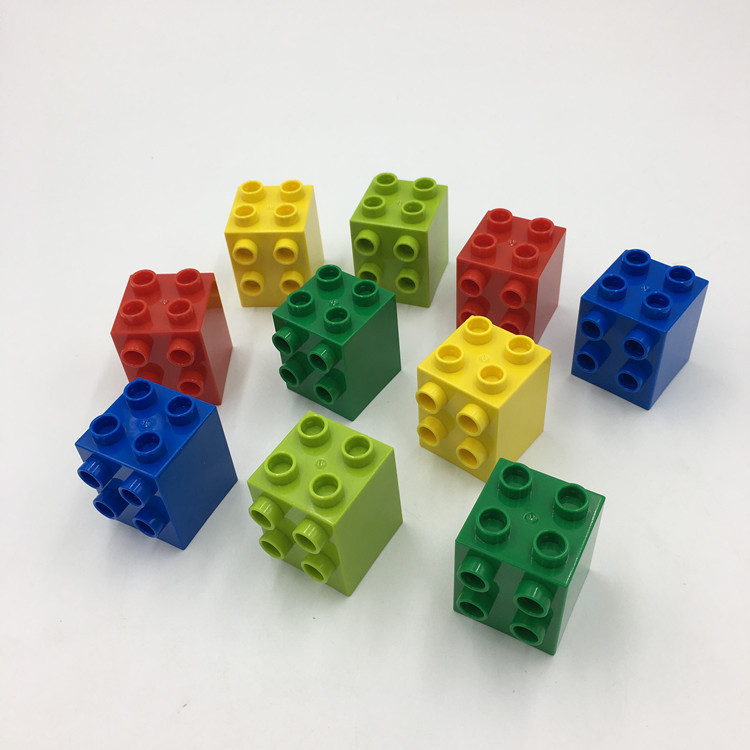 大颗粒积木散件称斤积木基础件兼容配件双面孔转角砖4*4高砖1公斤