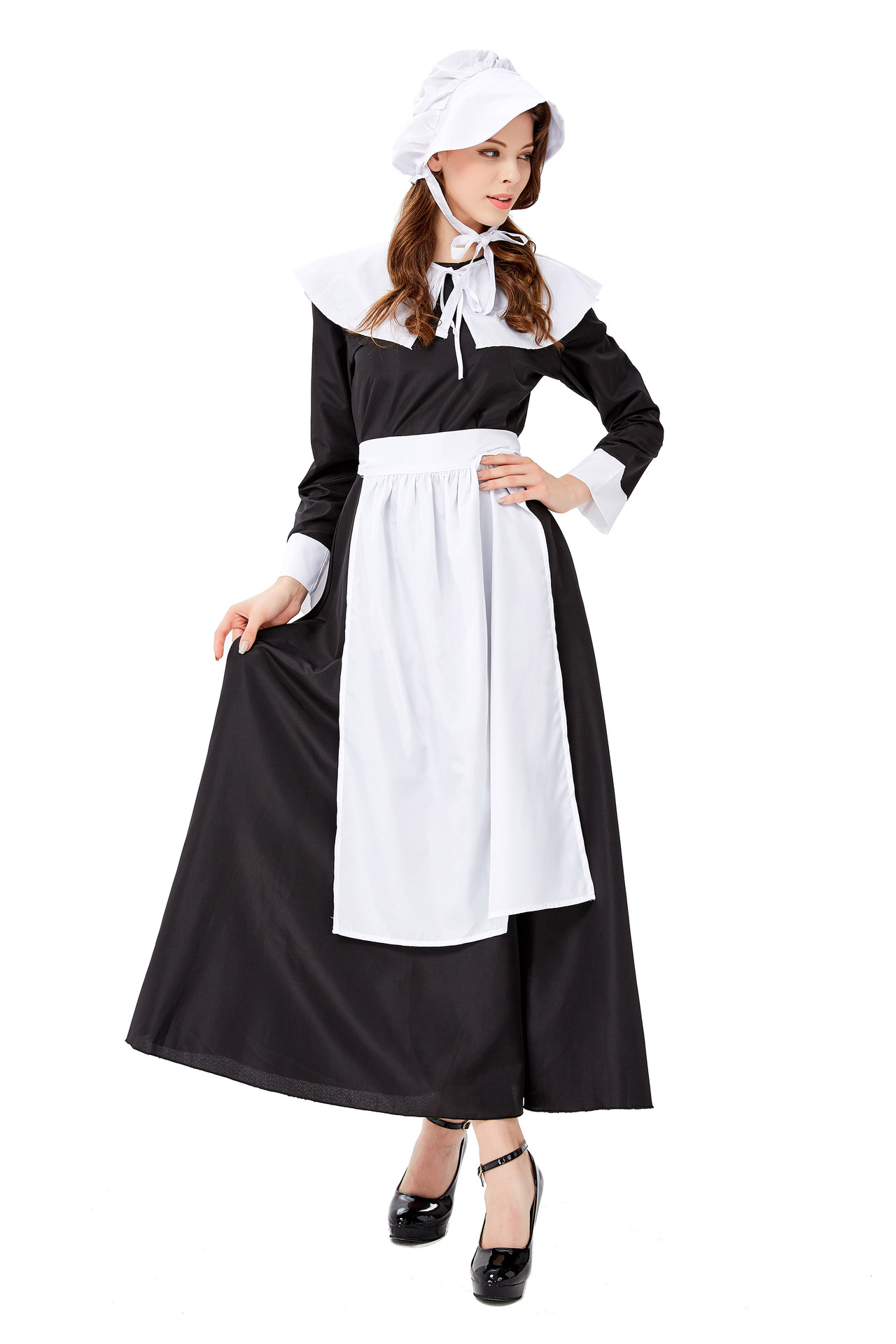 新款欧美上世纪农庄田园农场裙女仆女佣装服务员角色扮演舞台演出