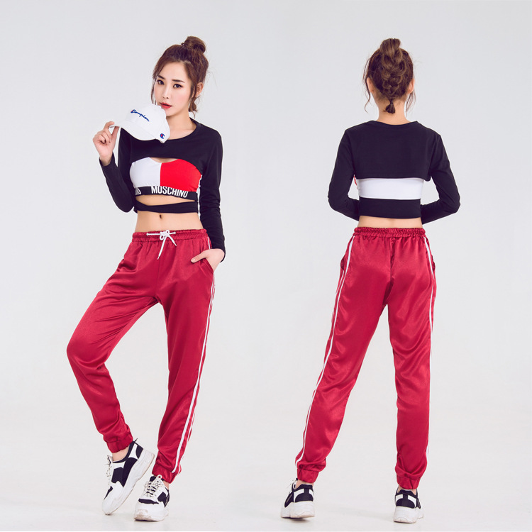 分码新款爵士舞服装女套装韩版舞蹈嘻哈街舞服啦啦操现代舞演出服