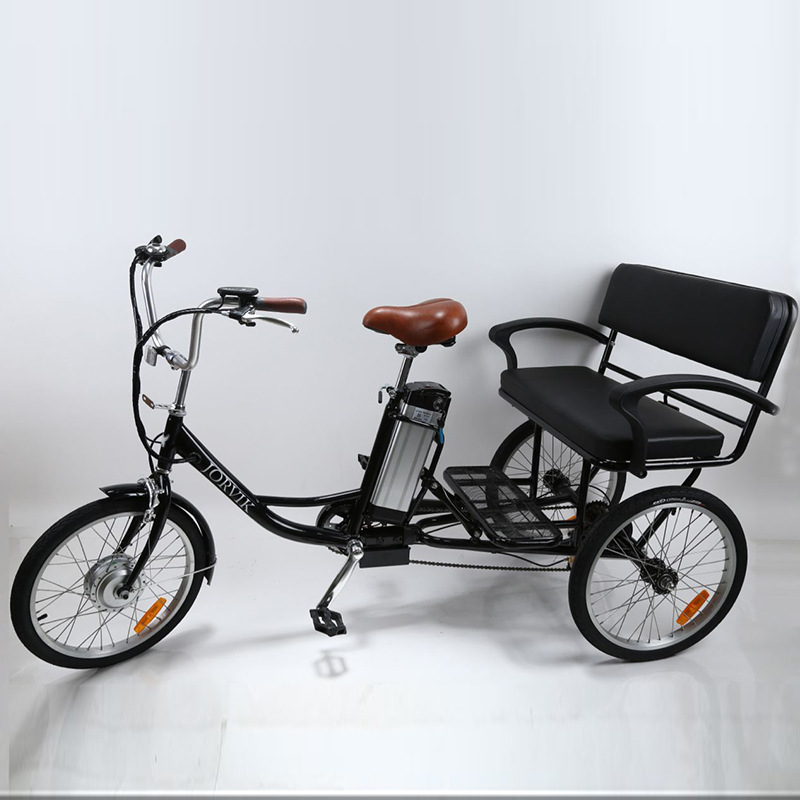 城市休闲锂电三轮车中老年代步助力车脚蹬载人电瓶三轮自行车